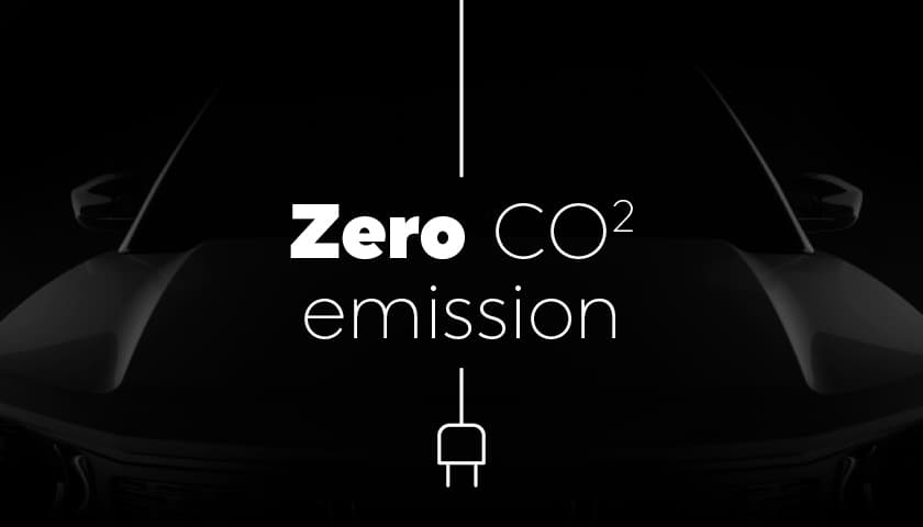 zero emission tekst in wit